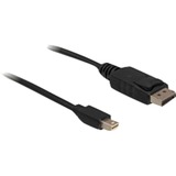DeLOCK Mini DisplayPort > DisplayPort, Câble Noir, 1 mètre