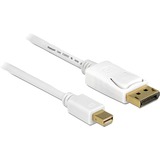 DeLOCK Mini DisplayPort > DisplayPort, Câble Blanc, 3 mètres