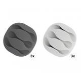 DeLOCK Porte-câbles à 3 canaux, Support Blanc/gris, 6 pièces