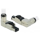DeLOCK Prise RJ45 Cat.6A, coudée, Prise de courant 1 pièce, boîtier métallique