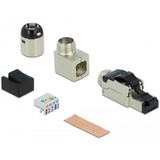 DeLOCK Prise RJ45 Cat.6A, coudée, Prise de courant 1 pièce, boîtier métallique