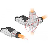 DeLOCK Prise RJ45 Cat.6A, coudée, Prise de courant 1 pièce, boîtier métallique
