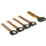 DeLOCK SATA 15 pin power > SATA 15 pin power 4x , Câble Noir/Rouge, 0,3 mètres