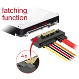 DeLOCK SATA 6 Gb/s 7 pin + 2 pin power female > SATA 22 pin , Adaptateur Noir/Rouge, 85240, 0,2 mètres