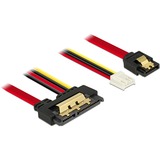 DeLOCK SATA 7 pin + Floppy 4 pin power female > SATA 22 pin, Adaptateur Noir/Rouge, 85234, 0,3 mètres