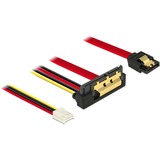 DeLOCK SATA 7 pin + Floppy 4 pin power female > SATA 22 pin, Adaptateur Noir/Rouge, 85235, 0,3 mètres