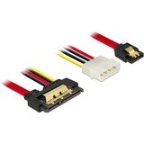 DeLOCK SATA 7 pin + Molex 4 pin power plug > SATA 22 pin, Adaptateur Noir/Rouge, 85230, 0,3 mètres