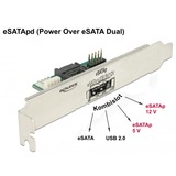 DeLOCK Support d'emplacement 1 x eSATApd 5 V / 12 V, Connecteur d'extension 