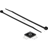 DeLOCK Support de serre-câbles 25 x 25 mm avec serre-câbles L 150 x L 3,6 mm Noir, 10 pièces