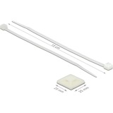 DeLOCK Support de serre-câbles 25 x 25 mm avec serre-câbles L 150 x L 3,6 mm Blanc, 10 pièces