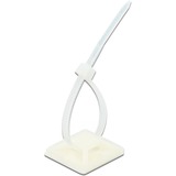 DeLOCK Support de serre-câbles 25 x 25 mm avec serre-câbles L 150 x L 3,6 mm Blanc, 10 pièces