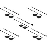 DeLOCK Support de serre-câbles 25 x 25 mm avec serre-câbles L 300 x L 4,8 mm Noir, 10 pièces