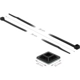 DeLOCK Support de serre-câbles 25 x 25 mm avec serre-câbles L 300 x L 4,8 mm Noir, 10 pièces
