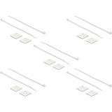 DeLOCK Support de serre-câbles 25 x 25 mm avec serre-câbles L 300 x L 4,8 mm Blanc, 10 pièces