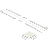 DeLOCK Support de serre-câbles 25 x 25 mm avec serre-câbles L 300 x L 4,8 mm Blanc, 10 pièces