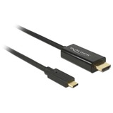 DeLOCK USB Gen2 Type-C > HDMI, Câble Noir, 3 mètres, 4K 120Hz, 8K 60Hz, HDR10