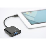 Digitus Convertisseur Micro-HDMI en VGA, Adaptateur Noir, HDMI Type D (Micro), VGA (D-Sub), 1920 x 1080 pixels, 1080p, Noir, Chine