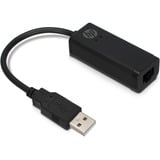 HP USB-A > RJ45 (2UX21AA), Adaptateur Noir, 0,1 mètres