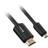 Sharkoon Câble HDMI mâle > micro HDMI mâle Noir, 1,5 Mètre, HDMI 4K