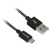 Sharkoon Câble USB 2.0, USB-A > micro-USB B Noir/gris, 1 mètre