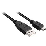 Sharkoon Câble USB 2.0, USB-A mâle > Mini USB mâle Noir, 1,0 Mètre, double blindage