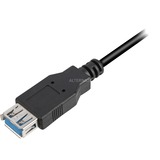 Sharkoon Câble d'extension USB 3.2 Gen 1, USB-A mâle > USB-A femelle Noir, 3 Mètre