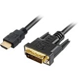 Sharkoon DVI-D, Adaptateur Noir, 3 mètres, Dual-Link