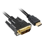 Sharkoon HDMI > DVI-D, Adaptateur Noir, 2 mètres, Single-Link