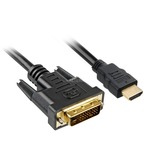 Sharkoon HDMI > DVI-D, Câble Noir, 2 mètres, Dual-Link