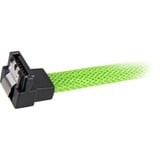 Sharkoon Sata III 90° sleeve, Câble Vert, 0,3 mètres