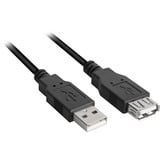 Sharkoon USB 2.0, Câble d'extension Noir, 1 mètre, double blindage