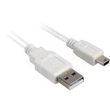 Sharkoon USB-A 2.0 > Mini USB-B, Câble Blanc, 1,5 mètre