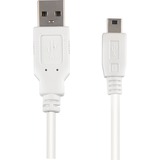 Sharkoon USB-A 2.0 > Mini USB-B, Câble Blanc, 1,5 mètre