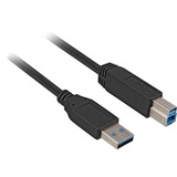 Sharkoon USB-A 3.0 > USB-B, Câble Noir, 5 mètres