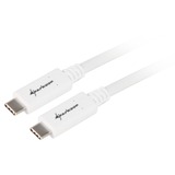 Sharkoon USB-C 3.2 > USB-C, Câble Blanc, 1 mètre