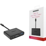 Sitecom USB-C vers USB + VGA + USB-C 3-en-1 , Adaptateur Noir