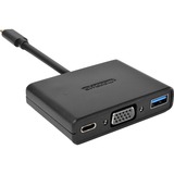 Sitecom USB-C vers USB + VGA + USB-C 3-en-1 , Adaptateur Noir