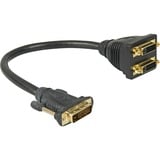 goobay Câble DVI-D mâle vers 2x DVI-D femelle, 20 cm, Câble en Y Noir