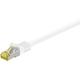 goobay Câble de raccordement RJ-45 S/FTP Cat.7 Blanc, 1,5 mètres, Câble brut