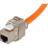 goobay Câble de raccordement RJ-45 S/FTP Cat.7a Orange, 90 mètres