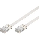 goobay Câble de raccordement RJ-45 U/UTP avec Cat.5e Blanc, 3 mètres, câble plat