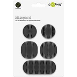 goobay Kit de gestion des câbles, Guide-câble Noir, 5 pièces