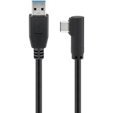 goobay USB-A 3.0 mâle > USB-C mâle à 90°., Câble Noir, 3 mètres