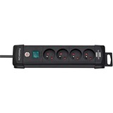 Brennenstuhl Premium-Line multiprise à 4 prises Noir, 4x prises