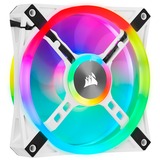 Corsair iCUE QL120 RGB, Ventilateur de boîtier Blanc, 3 pièces, connecteur de ventilateur PWM à 4 broches