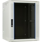 DSI Armoire murale 15U blanche (inclinable) avec porte en verre - DS6615W-DOUBLE, Armoire informatique Blanc, 600 x 600 x 770mm