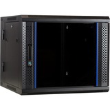 DSI Armoire murale 9U (inclinable) avec porte en verre- DS6609-DOUBLE, Armoire informatique Noir, 600 x 600 x 500mm