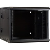 DSI Armoire murale 9U (inclinable) avec porte en verre- DS6609-DOUBLE, Armoire informatique Noir, 600 x 600 x 500mm