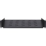 DSI Etagère 2U pour armoires murales de 450 mm de profondeur - DS-FH2U350, Insert de grille Noir, 485 x 350 x 88 mm