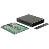DeLOCK 2x M.2 key B SATA > SuperSpeed USB 10 Gbps (USB 3.1 Gen 2) avec RAID, Boîtier disque dur Noir, Micro-USB-B 3.1